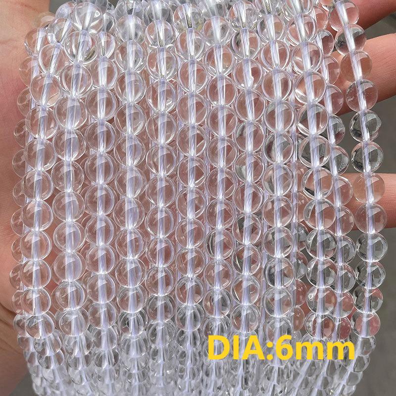 1 String Rock Crystal Quartz Natural Stones Jewelry Beads